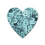 Blue Digits Background, Artwork, Numbers Heart Magnet