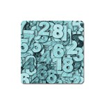 Blue Digits Background, Artwork, Numbers Square Magnet