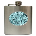 Blue Digits Background, Artwork, Numbers Hip Flask (6 oz)