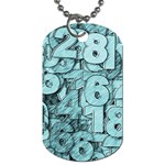 Blue Digits Background, Artwork, Numbers Dog Tag (Two Sides)