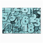 Blue Digits Background, Artwork, Numbers Postcard 4 x 6  (Pkg of 10)