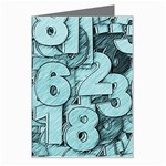 Blue Digits Background, Artwork, Numbers Greeting Card