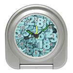 Blue Digits Background, Artwork, Numbers Travel Alarm Clock