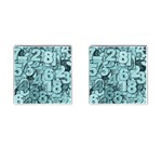 Blue Digits Background, Artwork, Numbers Cufflinks (Square)