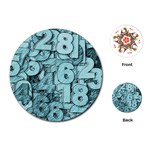 Blue Digits Background, Artwork, Numbers Playing Cards Single Design (Round)