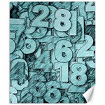 Blue Digits Background, Artwork, Numbers Canvas 8  x 10 