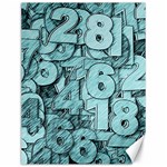 Blue Digits Background, Artwork, Numbers Canvas 12  x 16 