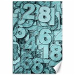 Blue Digits Background, Artwork, Numbers Canvas 12  x 18 