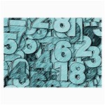 Blue Digits Background, Artwork, Numbers Large Glasses Cloth