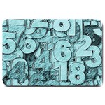 Blue Digits Background, Artwork, Numbers Large Doormat