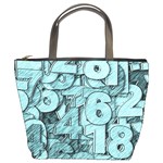 Blue Digits Background, Artwork, Numbers Bucket Bag