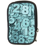 Blue Digits Background, Artwork, Numbers Compact Camera Leather Case