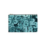 Blue Digits Background, Artwork, Numbers Cosmetic Bag (Small)