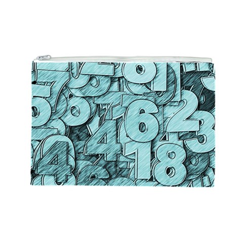 Blue Digits Background, Artwork, Numbers Cosmetic Bag (Large) from ArtsNow.com Front