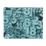 Blue Digits Background, Artwork, Numbers Cosmetic Bag (XL)