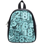 Blue Digits Background, Artwork, Numbers School Bag (Small)