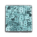 Blue Digits Background, Artwork, Numbers Memory Card Reader (Square 5 Slot)