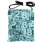 Blue Digits Background, Artwork, Numbers Shoulder Sling Bag