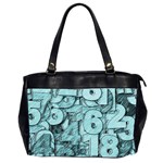 Blue Digits Background, Artwork, Numbers Oversize Office Handbag (2 Sides)