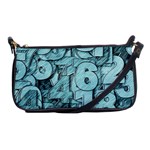 Blue Digits Background, Artwork, Numbers Shoulder Clutch Bag