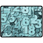 Blue Digits Background, Artwork, Numbers Fleece Blanket (Large)