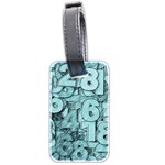 Blue Digits Background, Artwork, Numbers Luggage Tag (two sides)