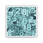 Blue Digits Background, Artwork, Numbers Memory Card Reader (Square)