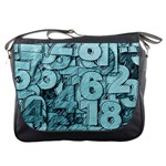 Blue Digits Background, Artwork, Numbers Messenger Bag