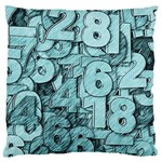 Blue Digits Background, Artwork, Numbers Large Cushion Case (One Side)