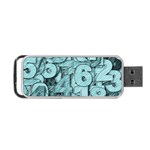 Blue Digits Background, Artwork, Numbers Portable USB Flash (One Side)