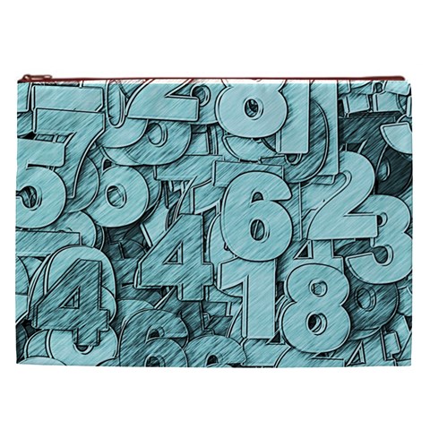 Blue Digits Background, Artwork, Numbers Cosmetic Bag (XXL) from ArtsNow.com Front