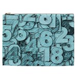 Blue Digits Background, Artwork, Numbers Cosmetic Bag (XXL)