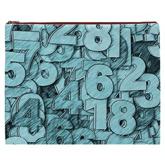 Blue Digits Background, Artwork, Numbers Cosmetic Bag (XXXL) from ArtsNow.com Front