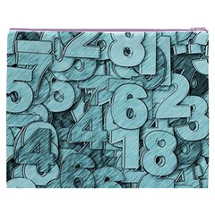 Blue Digits Background, Artwork, Numbers Cosmetic Bag (XXXL) from ArtsNow.com Back