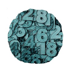 Blue Digits Background, Artwork, Numbers Standard 15  Premium Round Cushions from ArtsNow.com Front