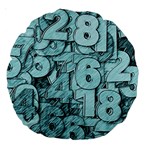 Blue Digits Background, Artwork, Numbers Large 18  Premium Round Cushions