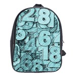 Blue Digits Background, Artwork, Numbers School Bag (XL)