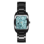 Blue Digits Background, Artwork, Numbers Stainless Steel Barrel Watch