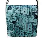 Blue Digits Background, Artwork, Numbers Flap Closure Messenger Bag (L)