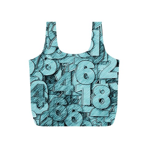 Blue Digits Background, Artwork, Numbers Full Print Recycle Bag (S) from ArtsNow.com Front