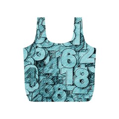 Blue Digits Background, Artwork, Numbers Full Print Recycle Bag (S) from ArtsNow.com Back