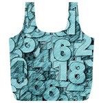 Blue Digits Background, Artwork, Numbers Full Print Recycle Bag (XL)