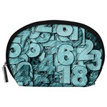 Blue Digits Background, Artwork, Numbers Accessory Pouch (Large)