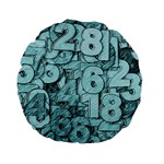 Blue Digits Background, Artwork, Numbers Standard 15  Premium Flano Round Cushions