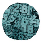 Blue Digits Background, Artwork, Numbers Large 18  Premium Flano Round Cushions