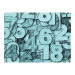 Blue Digits Background, Artwork, Numbers Two Sides Premium Plush Fleece Blanket (Mini)