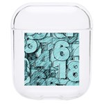 Blue Digits Background, Artwork, Numbers Hard PC AirPods 1/2 Case