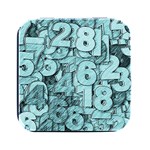 Blue Digits Background, Artwork, Numbers Square Metal Box (Black)