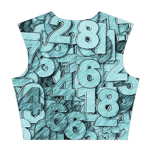 Blue Digits Background, Artwork, Numbers Cotton Crop Top from ArtsNow.com Back