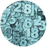 Blue Digits Background, Artwork, Numbers Wooden Bottle Opener (Round)